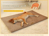 Pink XXL size Pet Dog Bed Mat - Plush Short Fur Cover with Wave Foam Padding - Washable Removable V888-ELOSUNG50494