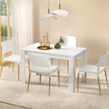1 Artiss Dining Table and 4 Chairs Set White Wood DSET-120WH-086-WHX4