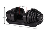Powertrain 80kg Adjustable Dumbbell Set W Stand Home Gym Exercise Free Weights DMB-BF2-040-2S