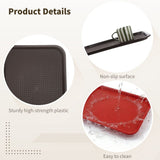 6PCS Large Plastic Serving Trays, 16.1" x 12.2" x 0.8" Rectangular Fast Food Serving Tray with V1369-AZ3-W-08827