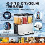 Commercial Beverage Dispenser, 3 Tanks 12 L Per Tank Juice Dispenser, 370W Stainless Steel Ice Tea V952-SYYLJJBSJXS1AAIQKV3