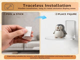 16Pcs Small Acrylic Figure Display Shelf with Transparent Minimalist Design No Drill Seamless V1366-AZ2-W-15075