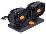 Car Air Cooling Fan Dual Head USB Universal Cooling Device 360 Degree Adjustable Square Low Noise V1294-YM0714-3113210204611
