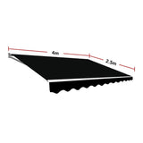 Outdoor Folding Arm Awning Retractable Sunshade Canopy Black 4.0m x 2.5m V63-842761