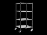 Modular Wire Storage 60x60cm Steel Shelving Black With Wheels For Garage Warehouse Or Kitchen V63-841251