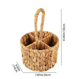 Wicker Flatware Organizer, Kitchen Utensil Holder for Countertop, Silverware Natural Woven Flatware V1192-AZ-W-33757