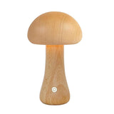 Cordless Wooden Mushroom Lamp Touch Dimmable Table Lamp Rechargeable Night Light V1263-JX-7169