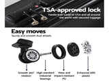Wanderlite 24 Inch Luggage with TSA Lock Spinner Travel Suitcase Carry On Hard Shell Luggage Case LUG-ABS-CLA-24-BK