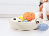 3 Piece Cotton Rope Woven Storage Basket Set Round Cotton Linen Storage Basket for Desktop V1294-YM0703-3117230008412