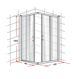 900 x 1200mm Sliding Door Nano Safety Glass Shower Screen By Della Francesca V63-829491
