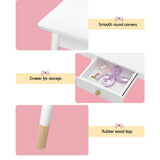Keezi Kids Dressing Table Chair Set Vanity Makeup Wooden Leg Mirror Drawer FURNI-C-CLOUD-KDT-WH