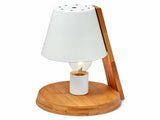 32cm Wooden Base Modern Desk Table Lamp Light Metal Shade Designer - White V563-75138