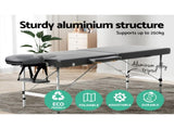 Zenses Massage Table 55cm Portable 2 Fold Aluminium Beauty Bed Grey MT-ALUM-2FOLD-GR-55