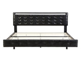 Levede Floating Bed Frame Double with Headboard LED Lights Mattress Base BF1060-D-BK