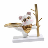 Entryway Key Storage Ornament Cartoon Cute Entryway Key Holder Ornament with Tray for Home Bedroom V1294-YM0710-3115230116011
