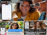 AI Smart Translation Sunglasses UV400, Bluetooth, 110 Languages, Voice Control Ideal for Travel V1107-SMART TRANSLATION SUNGLASSES