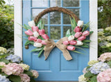 Flower Wreath Front Door Easter Wreath Fadeproof Artificial Spring Wreath for Indoor Outdoor Home V1294-YM0901-3115250115611
