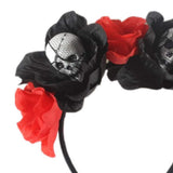 Halloween Rose Skull Headband Flower Crown Hair Bands Wreath Garland Floral Headpiece Women Leaf V1366-AZ2-W-05252