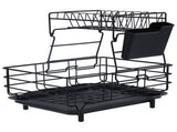 Drain Rack Double Layer Wrought Iron Double Countertop Dish Chopsticks Storage Rack with Drain Plate V1294-YM0901-3118210198611