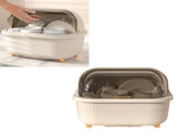 Dish Drying Box Multifunctional Space Saving Dish Drainer with Lid Cover for Kitchen Accessories V1294-YM0706-3118230174015
