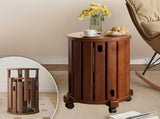 Stackable Wooden Stools Set of 4,Bar Stools Dining Chair with Movable Base,Nesting Side Tables V1337-NO-49UV-AIZP
