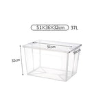 37 Litre Modular Clear Foldable Storage Box with Lid Plastic Tub Collapsible V563-75199