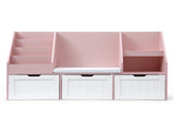 Keezi Kids Bookshelf Storage Organiser Toy Box Drawer Bench Seat Cabinet Pink FURNI-N-BOOK-140-PK-AB