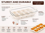 8-Cavity Mini Loaf Pan, Non-Stick Silicone Bread Mold with Sturdy Stainless Steel Frame Perfect V1341-ZY-2HL7SVVS-2PCS