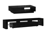 Artiss LED TV Unit & Coffee Table Set Storage Cabinet Black FUR-TV-COF-LED-BK