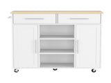 Artiss Kitchen Island Trolley Rolling Serving Cart Storage Drawer Cabinet 100cm White FUR-S-KI-100-WH-AB