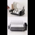 Dish Drying Rack Drainer Cup Plate Holder Cutlery Tray Kitchen Organiser V63-839321