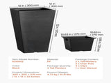 Tall Planter, Set of 2 Tall Square Tapered Planters, 57 cm Large Modern Gardening and Flower Plastic V952-FZXHS22YCBDTHZU9MV0