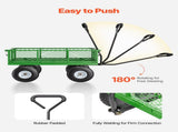 680 Lbs Steel Garden Cart on Wheels, Heavy Duty Garden Wagon Cart Pullable, Metal Outdoor Utility V952-ZXHYTCHH680LDM4Y8V0