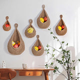 Red 3-Piece Wall-Mounted Cotton Rope Storage Baskets Large, Medium, and Small Hand-Woven V888-ELOSUNG13641