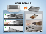 8 Pack Hotel Pans, 1/2 Size Anti-Jam Steam Pan with Lid, 0.8mm Thick Stainless Steel Steam Table V952-12BCCPBXG8JTGXJ0JV0