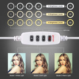 12Cm Led Ring Light With Usb 3 Modes Dimmable Cold Shoe Tripod Ball Head - Pink V562-F1903TKP