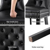 1 Set of 2 Artiss Dining Chairs Black Leather UPHO-C-DIN-1061-BKX2