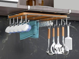 Coffee Mug Holder Under Cabinet, 10 Hooks Cup Organizer - No Drill Stainless Steel Kitchen Rack for V1370-AZ4-16649