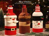 3-piece Santa Claus and Reindeer Snowman and Designs Style Knitted Christmas Wine Bottle Cover V888-ELOSUNG53313