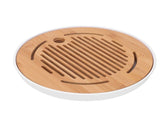 Tea Tray 10 Inch Round Shape Modern Stylish Chinese Kung Fu Tea Serving Tray for Home and Office V1294-YM0901-3118240217511