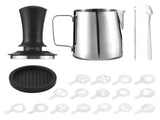 21pcs Coffee Art Set 12oz/350ml Stainless Steel Milk Frothing Pitcher with Scale 16pcs Coffee V1294-YM0901-H49324-6