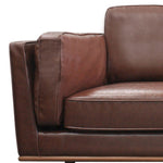 Single Seater Armchair Faux Leather Sofa Modern Lounge Accent Chair in Brown with Wooden Frame V43-SOF-YOKBR1S