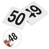 50pcs White Double-Sided PVC Table Number Cards for Weddings, Receptions, Restaurants, Events with V1370-AZ4-14595