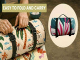 Outdoor Camping Quilted Picnic Mat Three-Layer Design, Portable & Stylish V1106-132-BLA-83846