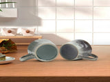 2X Reactive Glazed Ceramic Organic Coffee Mug 350ml Natural EARTHY GREY BLUE V274-HA-LA-P0024806-BUVT