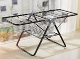2-Tier Foldable Clothes Drying Rack for Balcony Bay Window-White V1161-101205