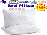 2xKing Quality Pillows Cotton Hotel Adjustable Home Pillows Down Alternative Pillows V201-W13149554