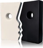 Ceramic Set of 2 Modern Black and White Vases for Home Decor V178-35882