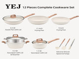 YEJ 12-Piece Non-Stick Complete Cookware Set Pots, Pans & Utensils V888-ELOSUNG11062