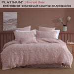 Platinum Collection Flourish Rose 100% Cotton Textured Quilt Cover Set Queen V442-LED-QUILTCS-FLOURISH-ROSE-QS